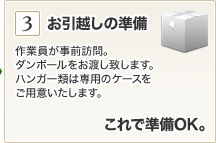 3.お引越しの準備 作業員が事前訪問。これで準備OK。